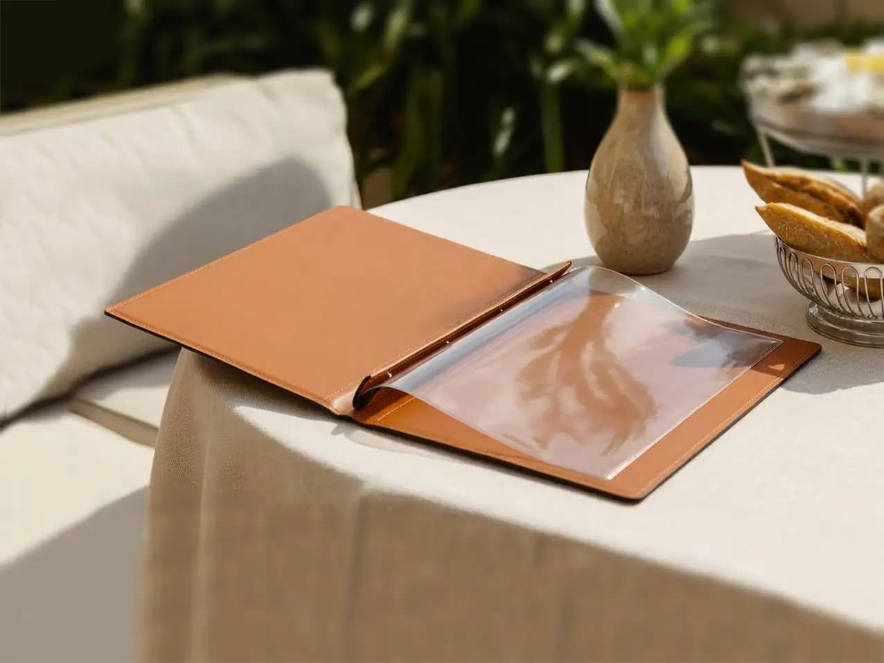 Degusta Speisekartenmappe, A4 hoch, Farbton Beige